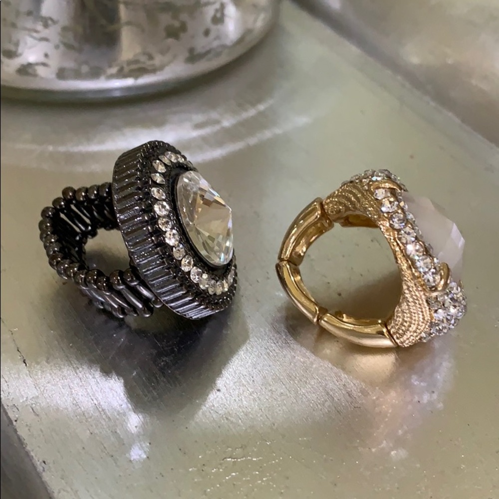 Bundled Dazzling Statement Rings - Picture 2 of 3